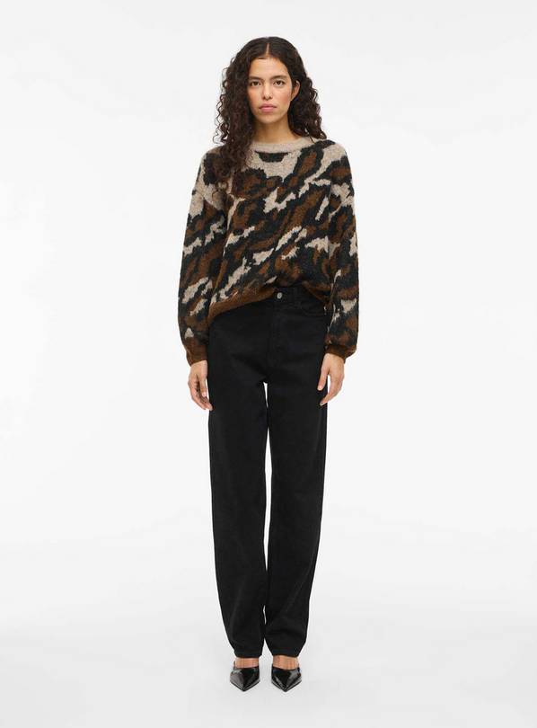 VILA Loma O-Neck Long Sleeved Jacquard Knit Top XL